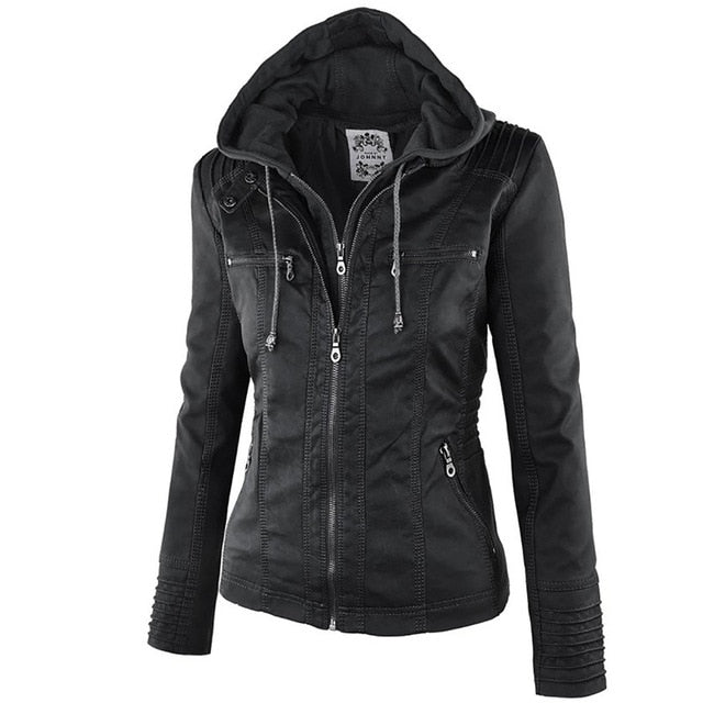 Leather Jacket Women Casual