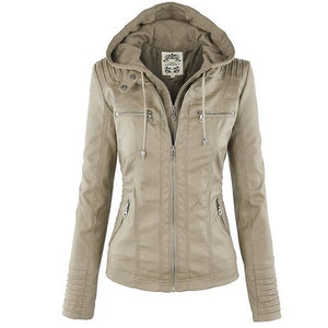 Leather Jacket Women Casual