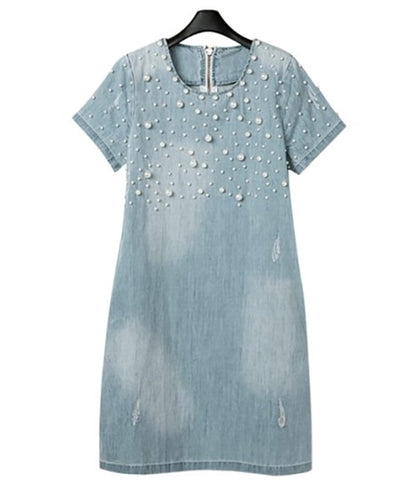 Loose Blue Jeans Dresses for Women