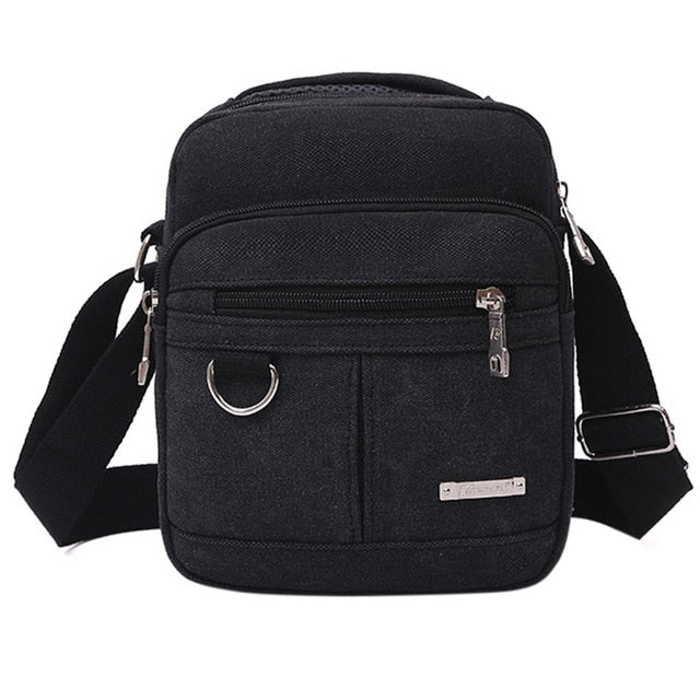 Men Canvas Zipper Shoulder Bag