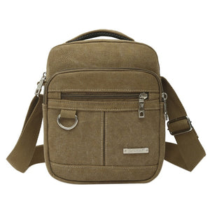 Men Canvas Zipper Shoulder Bag