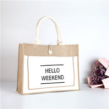 Load image into Gallery viewer, Women Linen Shopping Bag