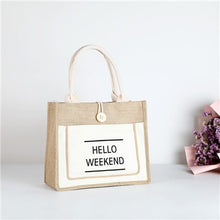 Load image into Gallery viewer, Women Linen Shopping Bag