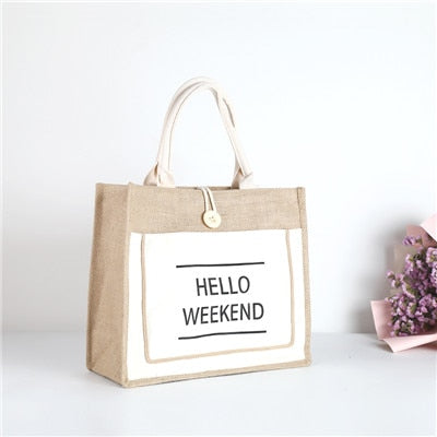 Women Linen Shopping Bag