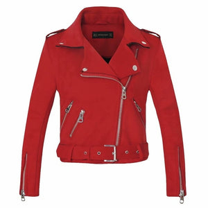 Suede Faux Leather Jackets Women