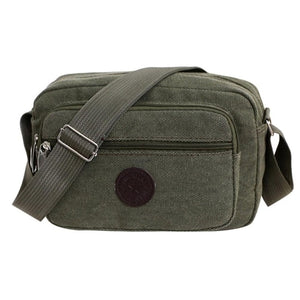 Men Canvas Zipper Shoulder Bag