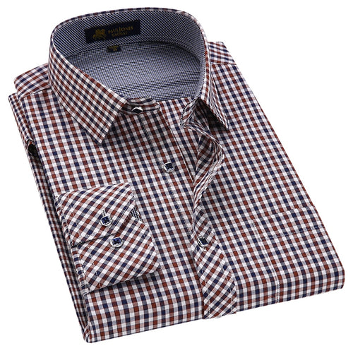 Men's Classic Plaid Checkered Dress Shirt
