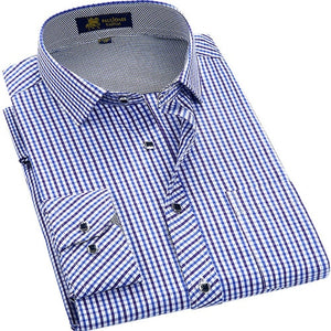 Men's Classic Plaid Checkered Dress Shirt