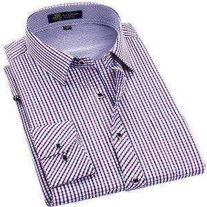 Men's Classic Plaid Checkered Dress Shirt