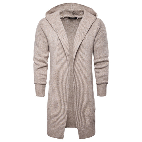 Men Autumn Hooded Sweatercoat