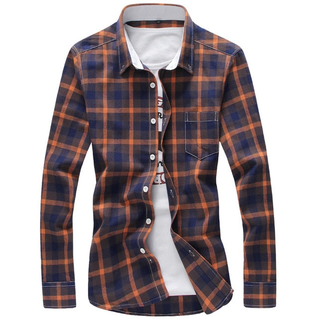 Plaid Shirts Men Checkered Shirt