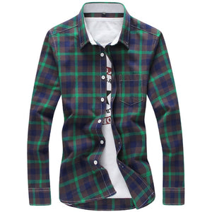 Plaid Shirts Men Checkered Shirt