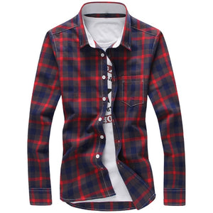 Plaid Shirts Men Checkered Shirt