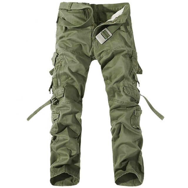 Multi-Pocket Solid Men's Military Pants