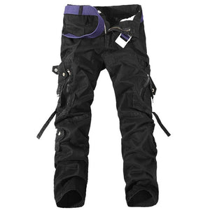 Multi-Pocket Solid Men's Military Pants