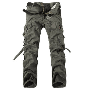 Multi-Pocket Solid Men's Military Pants