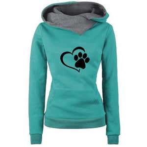 Cat Dow Paw Hoodies Women Sweatshirt