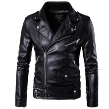 Load image into Gallery viewer, Motorcycle Bomber Leather Jacket