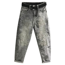 Load image into Gallery viewer, Gray Harem Jean Pants Women
