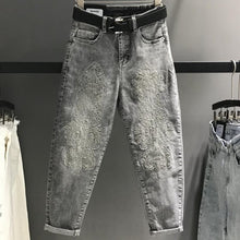 Load image into Gallery viewer, Gray Harem Jean Pants Women