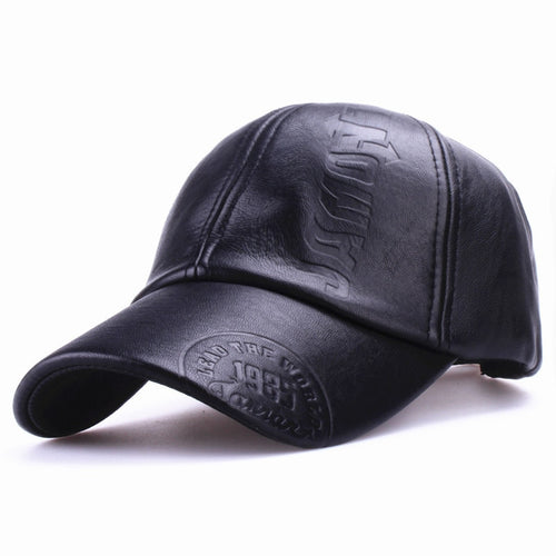 Leather Casual Cap Men