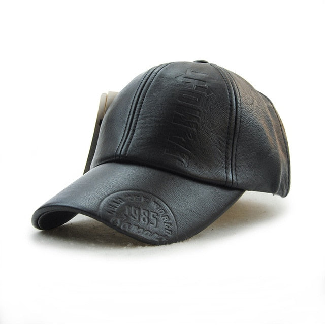 Leather Casual Cap Men