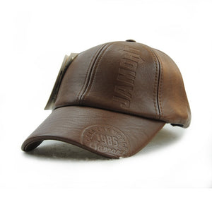 Leather Casual Cap Men