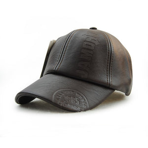 Leather Casual Cap Men