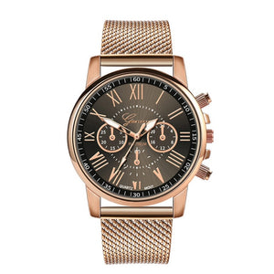 Geneva Watch Stainless Steel Mesh Women's Quartz