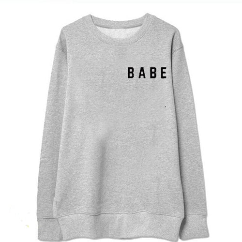 Babe Letter Printed Sweatshirt Women