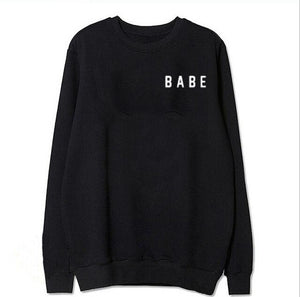 Babe Letter Printed Sweatshirt Women