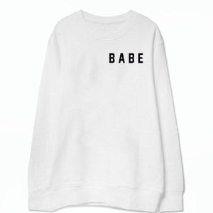 Babe Letter Printed Sweatshirt Women