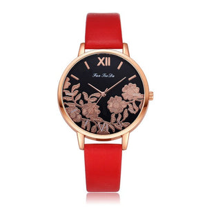 Rose Gold Round Quartz Women Watch