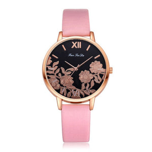 Rose Gold Round Quartz Women Watch