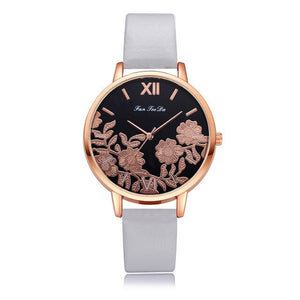 Rose Gold Round Quartz Women Watch